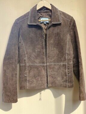 Wilsons Leather Maxima Y2K Brown Suede Leather Jacket Women's Large